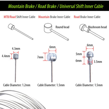 RISK RC127 Stainless Steel Derailleur Shift Brake Inner Cables BIKE FIELD