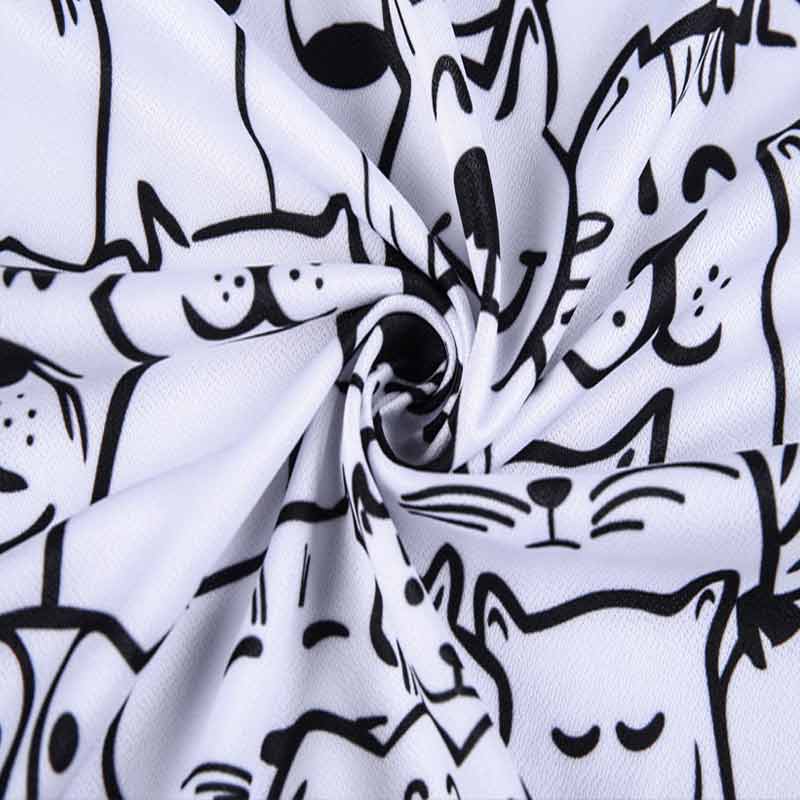 Unisex White Cartoon Cat Cycling Jersey - Breathable Spring Bike Clothing Top BIKE FIELD