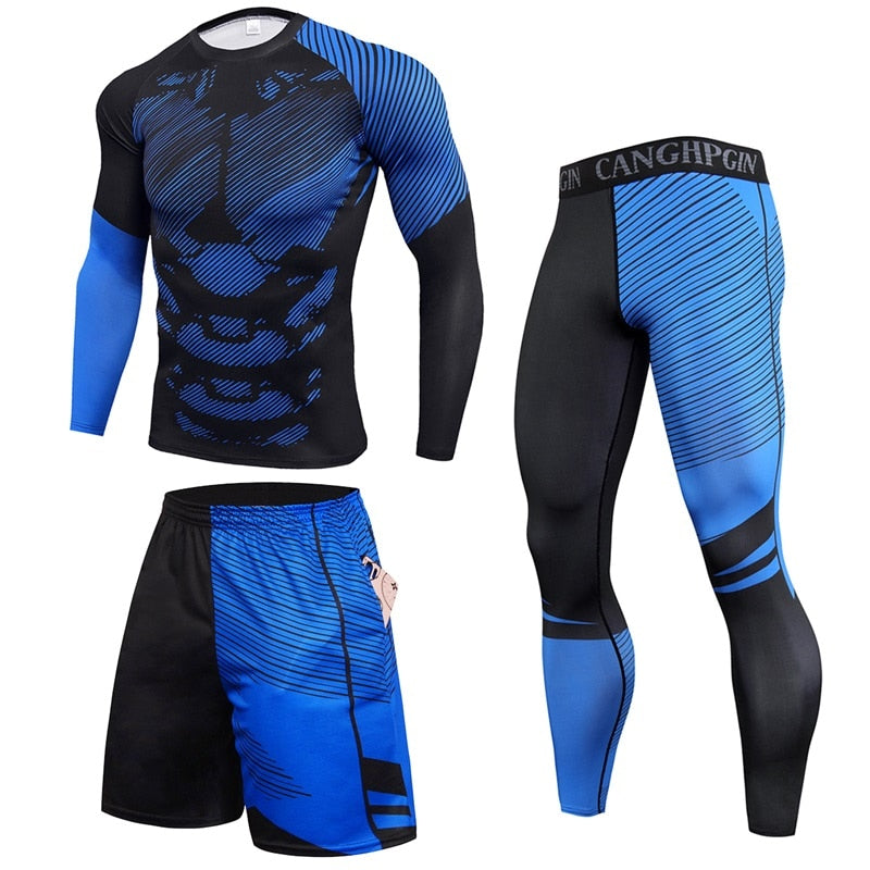 3 Pieces Men Compression Sets for cycling or Running Quick Dry BIKE FIELD