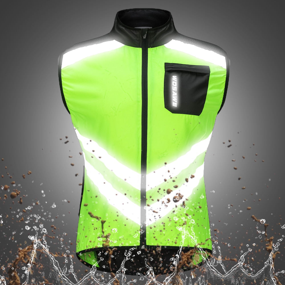 Reflective Cycling Vest: Sleeveless Sports Jersey BIKE FIELD