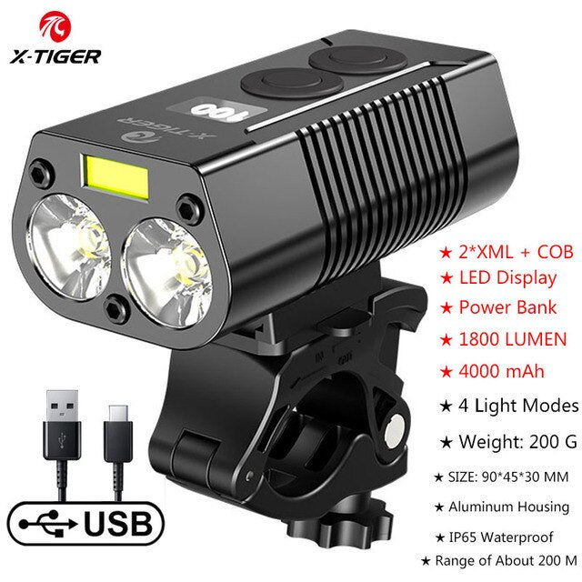 USB Charging Bike Light - Versatile LED Front Lampan BIKE FIELD