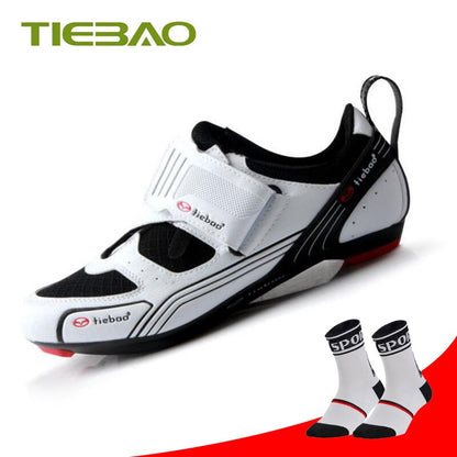 Tiebao Road Bike Shoes Triathlon Sapatilha Ciclismo Men Women Cycling Sneakers Self-locking Breathable Superstar Racing Shoes BIKE FIELD