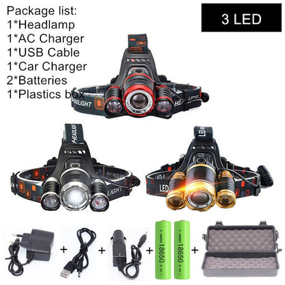 Zoom High Power Flashlight Headlight BIKE FIELD