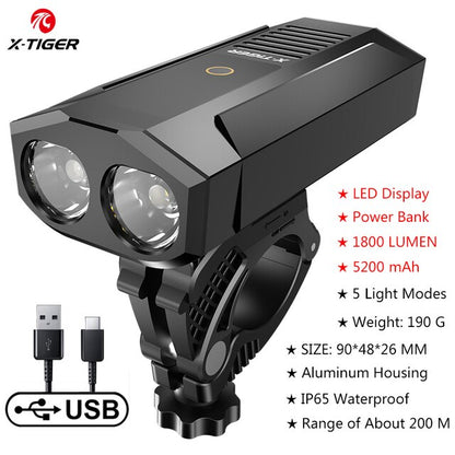 USB Charging Bike Light - Versatile LED Front Lampan BIKE FIELD