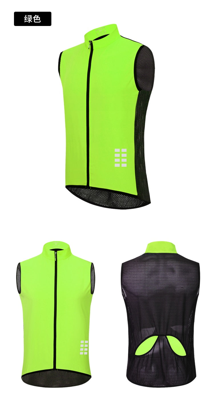 Reflective Cycling Vest: Sleeveless Sports Jersey BIKE FIELD