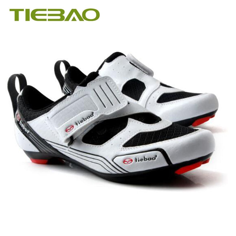 Triathlon Cycling Shoes: SPD-SL Pedals, Self-Locking Design for Breathable Road Riding BIKE FIELD