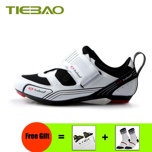 Triathlon Cycling Shoes: SPD-SL Pedals, Self-Locking Design for Breathable Road Riding BIKE FIELD