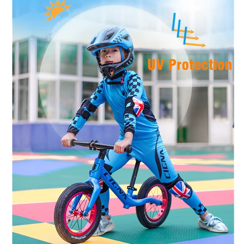 Kids Cycling Jersey Set with Long Sleeve BIKE FIELD