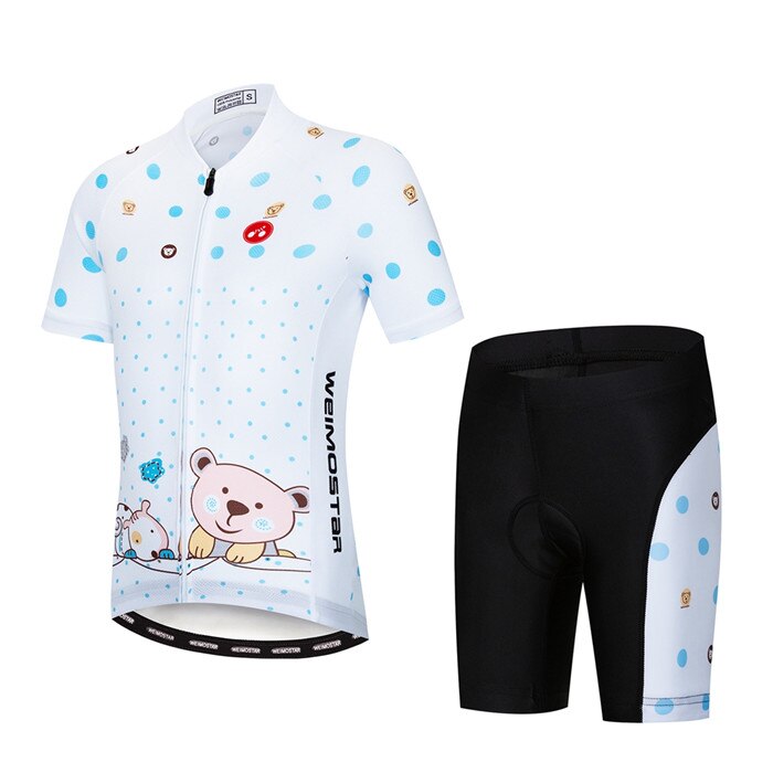 Kids' Cycling Jersey Shorts Set: MTB Mountain Road Wear BIKE FIELD