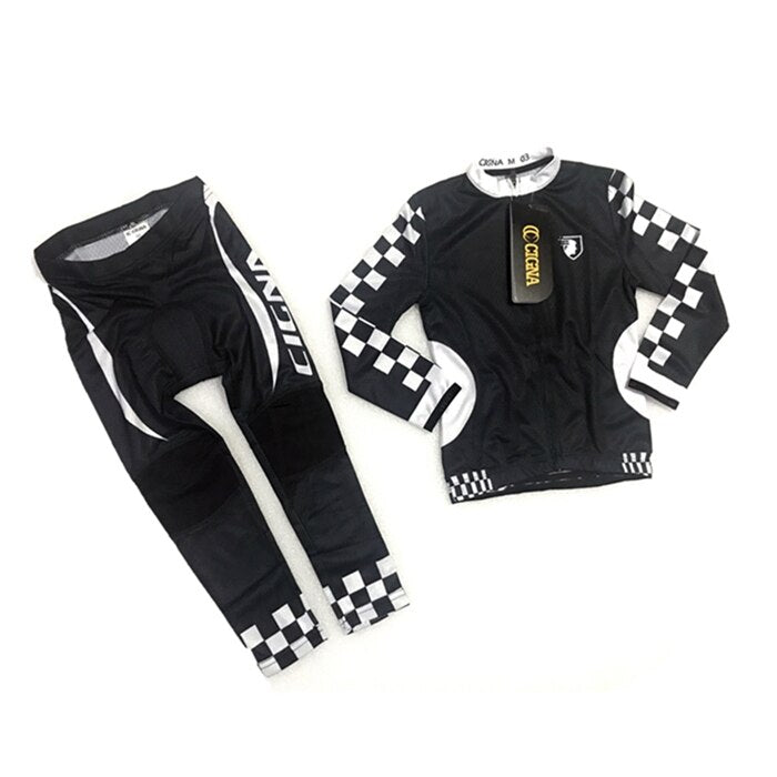 Kids Cycling Jersey Set with Long Sleeve BIKE FIELD