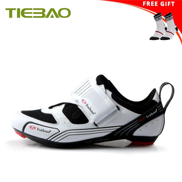 Triathlon Cycling Shoes: SPD-SL Pedals, Self-Locking Design for Breathable Road Riding BIKE FIELD