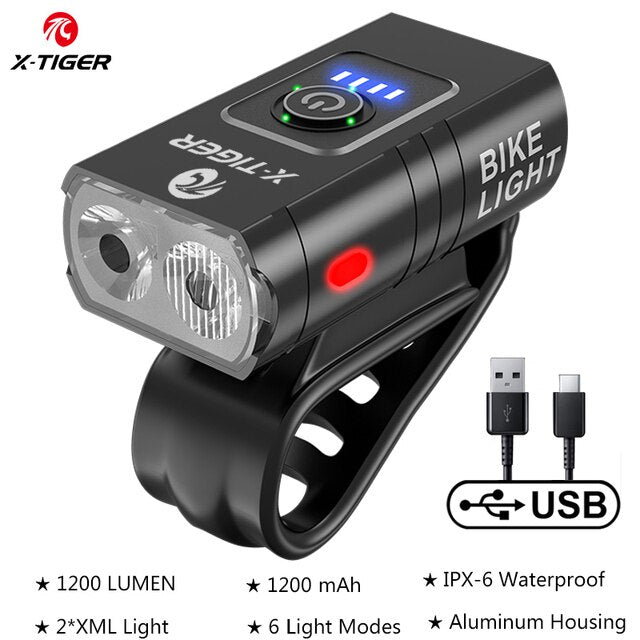 USB Charging Bike Light - Versatile LED Front Lampan BIKE FIELD