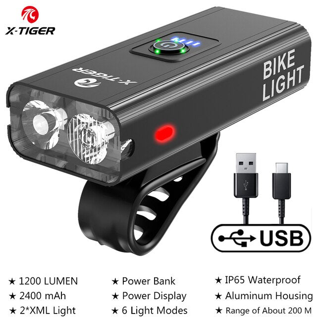 USB Charging Bike Light - Versatile LED Front Lampan BIKE FIELD