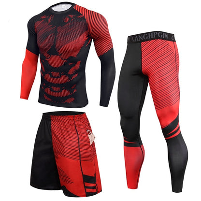 3 Pieces Men Compression Sets for cycling or Running Quick Dry BIKE FIELD