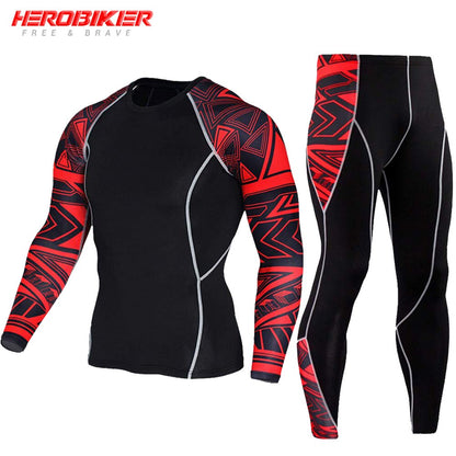 Men's Compression Sportswear Suits Gym Tights Training Clothes Workout Jogging Sports Set Running Rashguard Tracksuit For Men BIKE FIELD