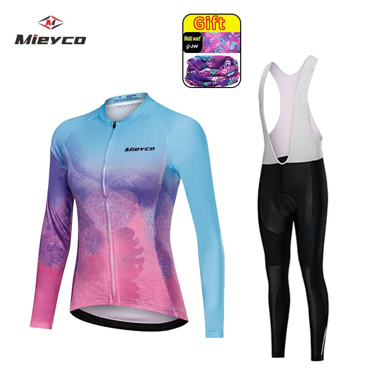 Pro Team Women's Long Sleeve Jersey Set BIKE FIELD