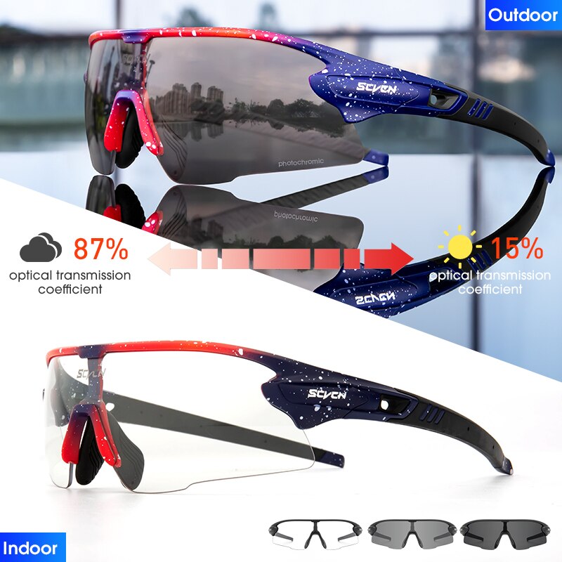 Red Photochromic Cycling Sunglasses BIKE FIELD