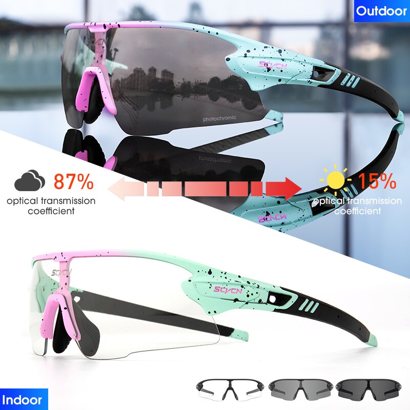 Red Photochromic Cycling Sunglasses BIKE FIELD