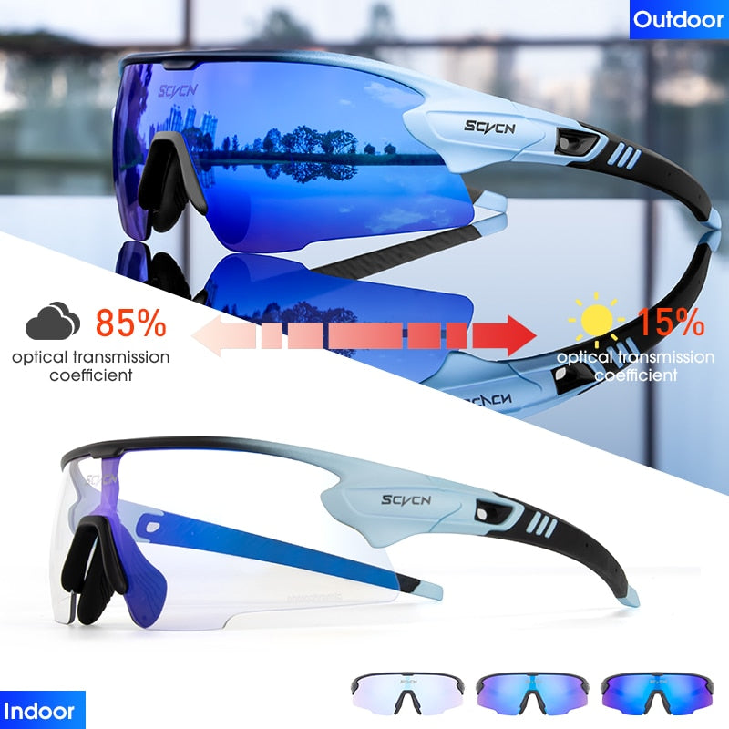 Red Photochromic Cycling Sunglasses BIKE FIELD