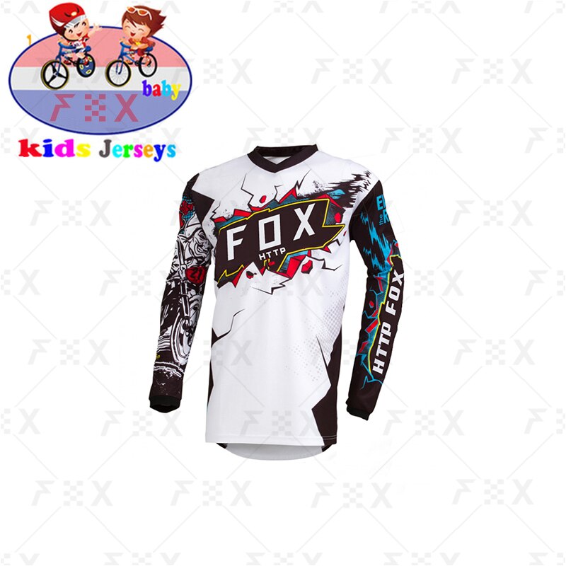 Kids Full-Sleeve Downhill Jersey: Fox MTB T-Shirt for Young Riders BIKE FIELD