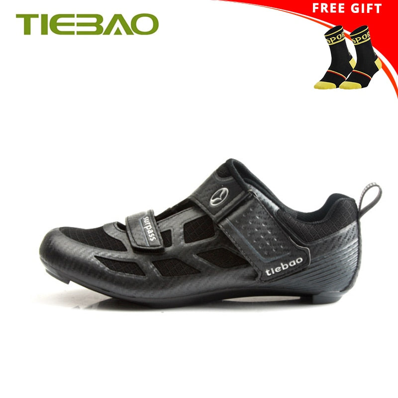 Triathlon Cycling Shoes: SPD-SL Pedals, Self-Locking Design for Breathable Road Riding BIKE FIELD