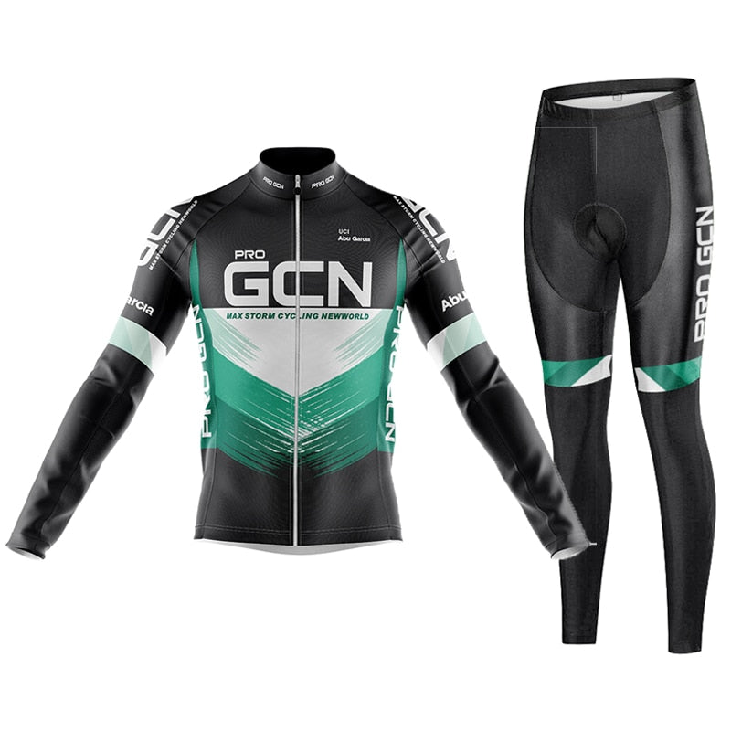 Mountain Bike Cycling Kit: Long Sleeve Jersey & 9D Gel Bib Pants Set BIKE FIELD