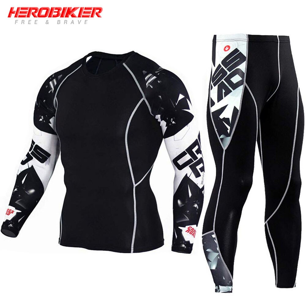 Men's Compression Sportswear Suits Gym Tights Training Clothes Workout Jogging Sports Set Running Rashguard Tracksuit For Men BIKE FIELD