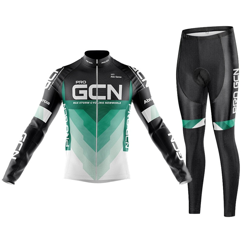 Mountain Bike Cycling Kit: Long Sleeve Jersey & 9D Gel Bib Pants Set BIKE FIELD