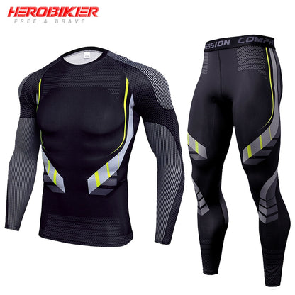 Men's Compression Sportswear Suits Gym Tights Training Clothes Workout Jogging Sports Set Running Rashguard Tracksuit For Men BIKE FIELD