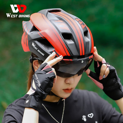 Bicycle Helmet MTB Road Cycling With Taillight Helmets Integrally-molded Safety BIKE FIELD