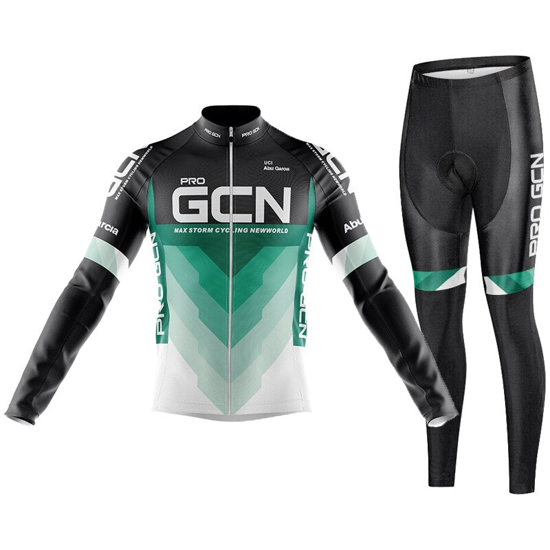 Mountain Bike Cycling Kit: Long Sleeve Jersey & 9D Gel Bib Pants Set BIKE FIELD