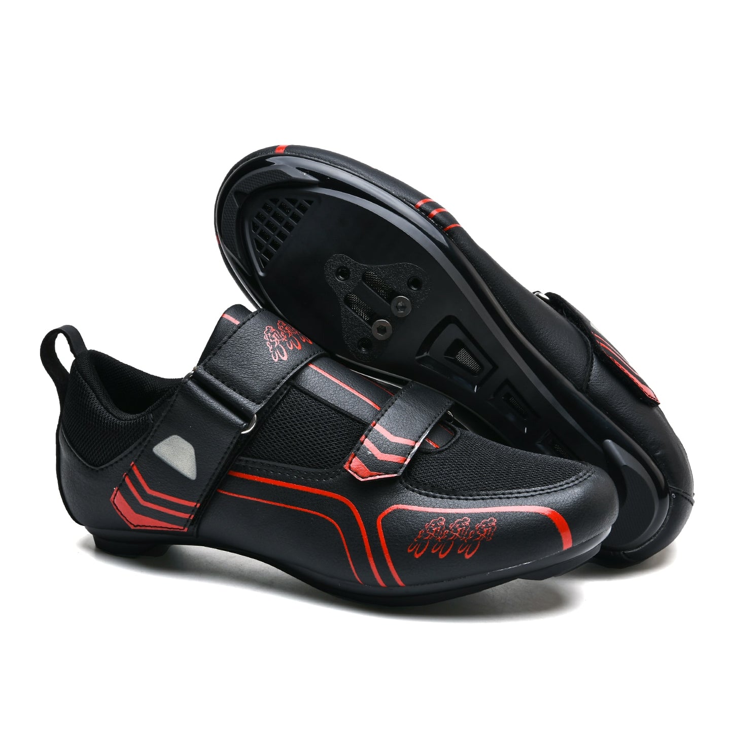 White MTB Triathlon Cycling Shoes for Men and Women: SPD Pedal Self-Locking Design BIKE FIELD