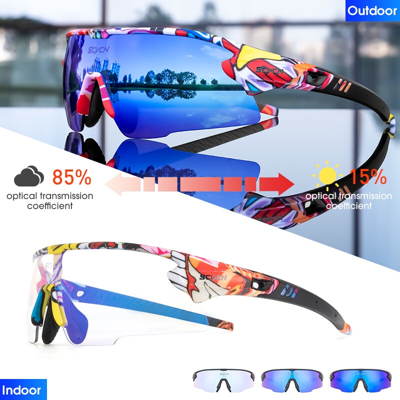 Red Photochromic Cycling Sunglasses BIKE FIELD