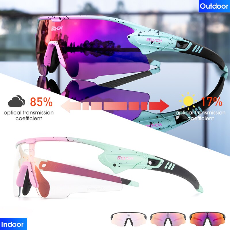 Red Photochromic Cycling Sunglasses BIKE FIELD