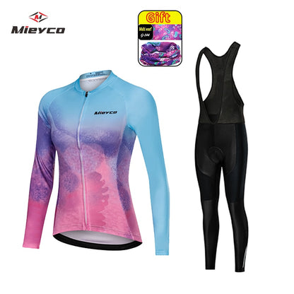 Pro Team Women's Long Sleeve Jersey Set BIKE FIELD