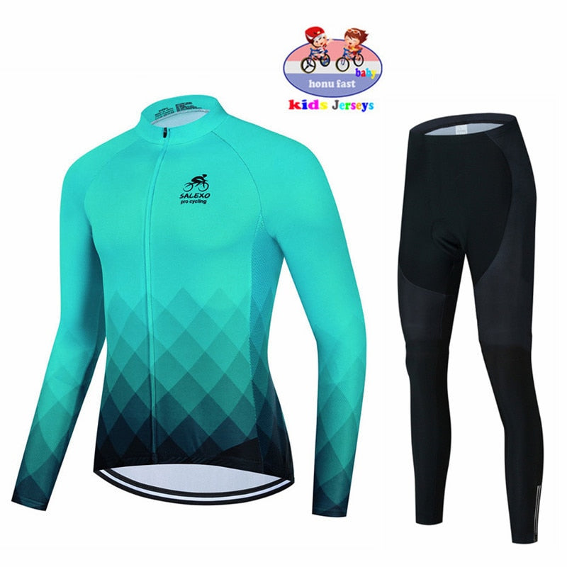 Boys' Long Sleeve Cycling Jersey Set for Spring and Autumn Adventures" BIKE FIELD