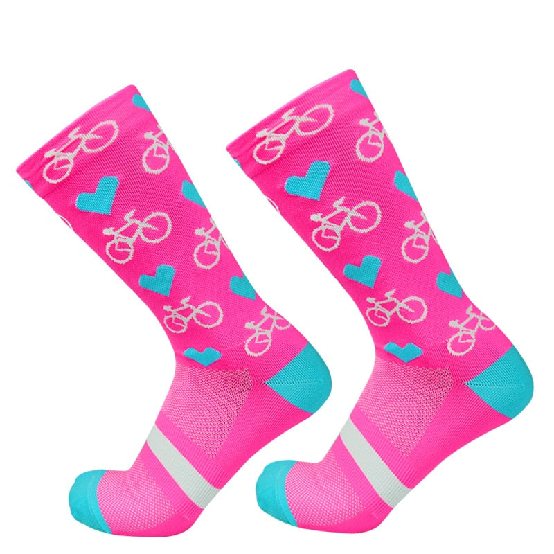 Professional Competition Compression Cycling Socks for Men and Women - Road Bike Racing and Running BIKE FIELD