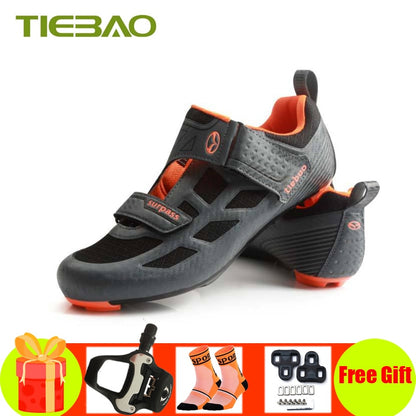 Triathlon Cycling Shoes: SPD-SL Pedals, Self-Locking Design for Breathable Road Riding BIKE FIELD