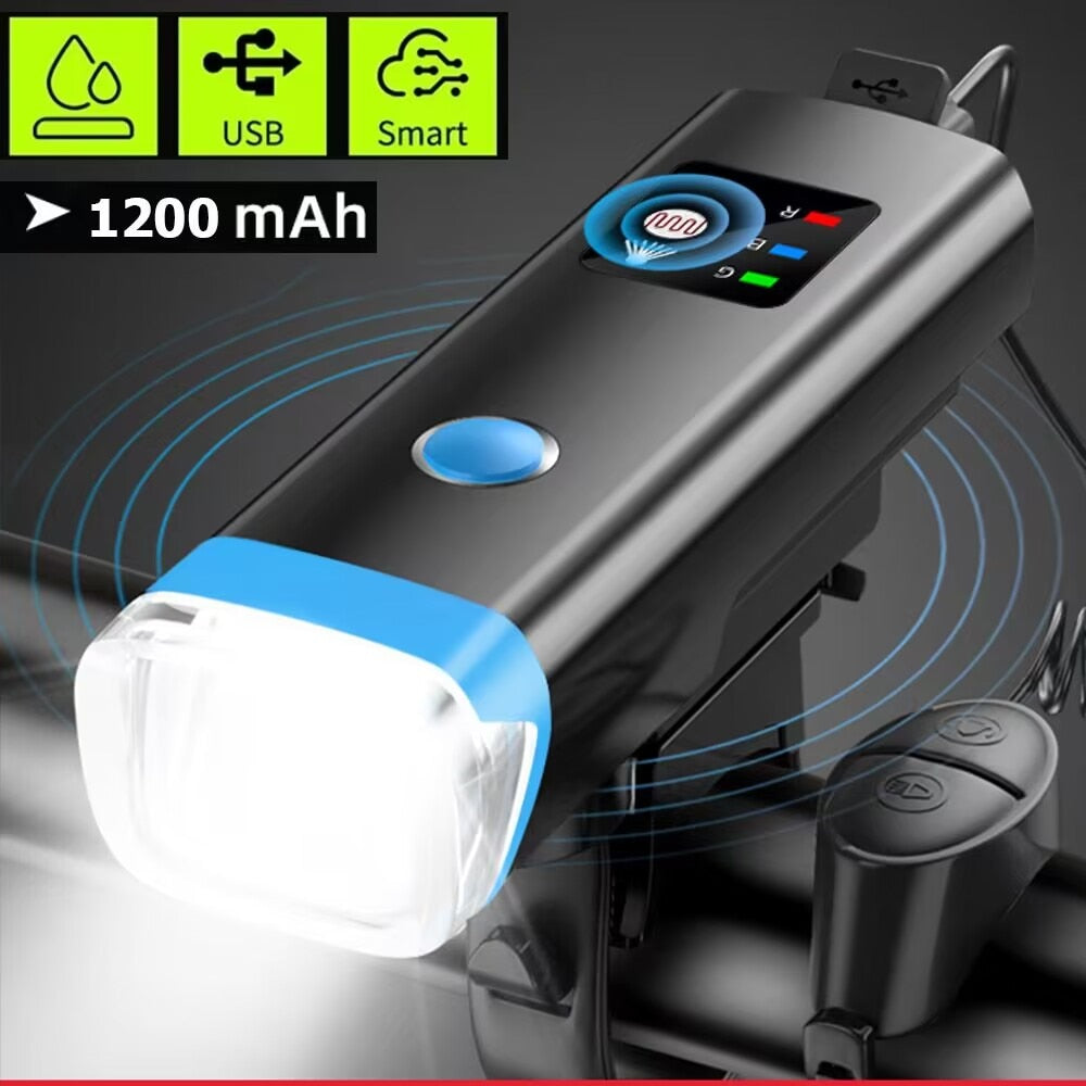 USB Rechargeable Bike Front Lights with Auto Shut Off and Horn BIKE FIELD