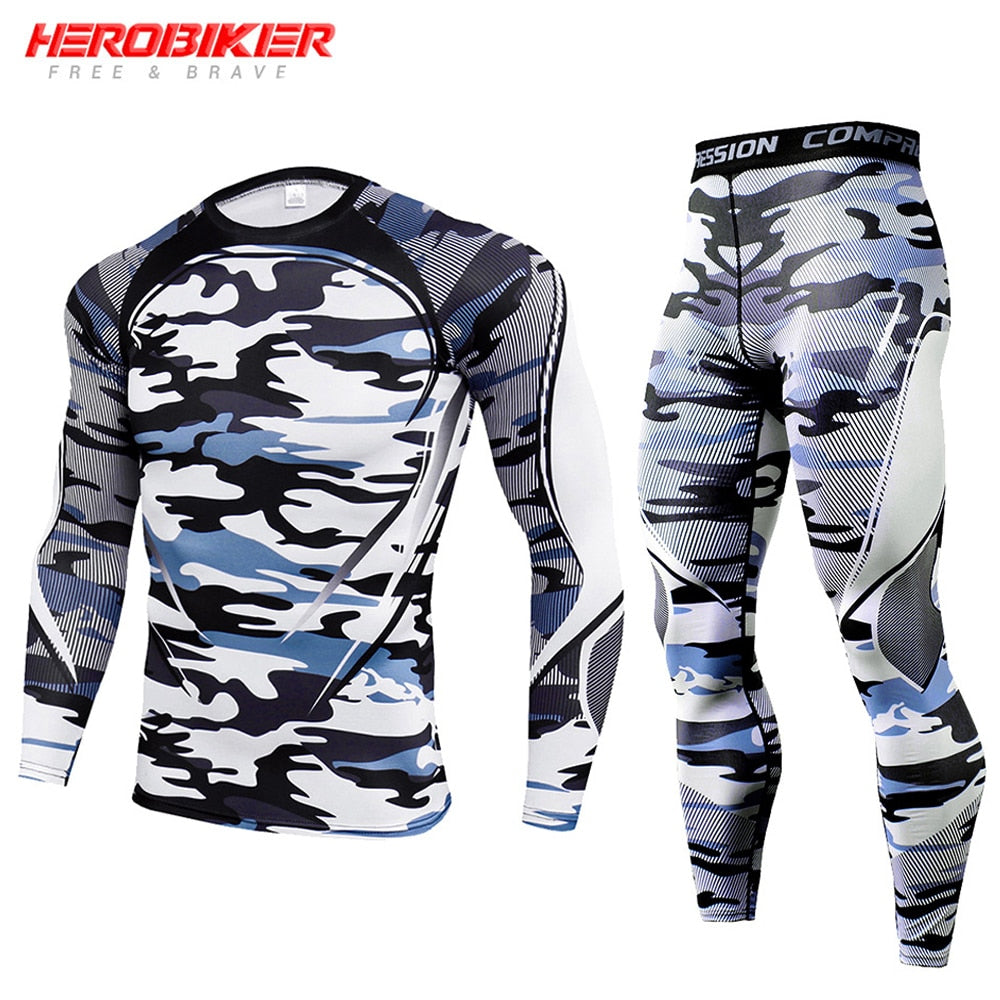 Men's Compression Sportswear Suits Gym Tights Training Clothes Workout Jogging Sports Set Running Rashguard Tracksuit For Men BIKE FIELD