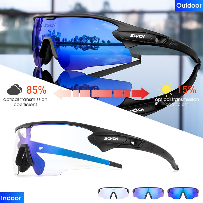 Red Photochromic Cycling Sunglasses BIKE FIELD