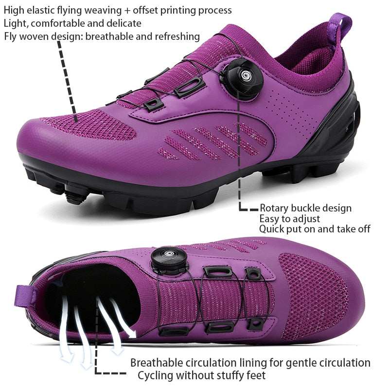 Ultralight Mountain Bike Shoes: Self-Locking Cleats for Men, Flat Speed Sneakers for Women BIKE FIELD