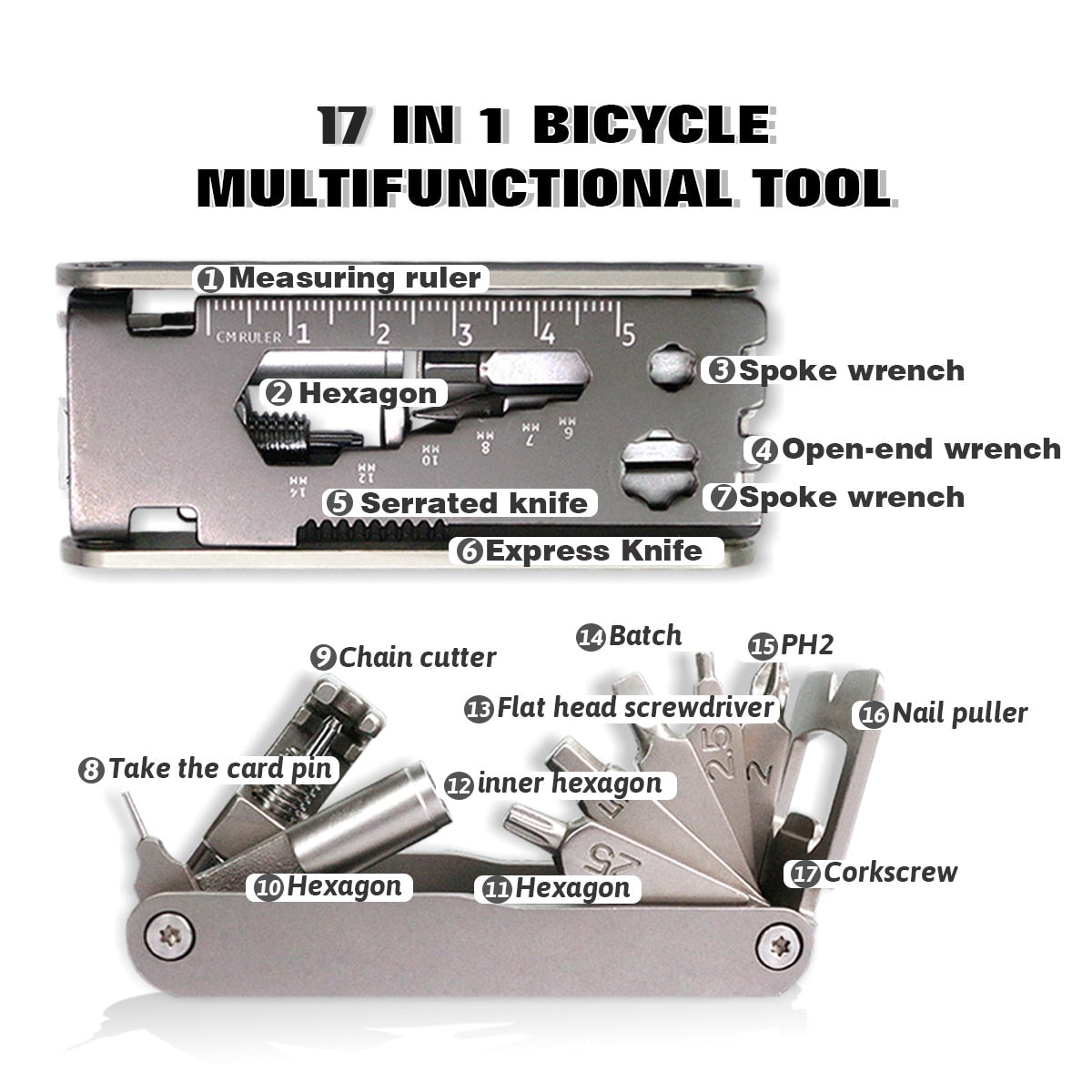 17 in 1 M Cycling Screwdriver Multi Repair Tools Combination Tool Access BIKE FIELD