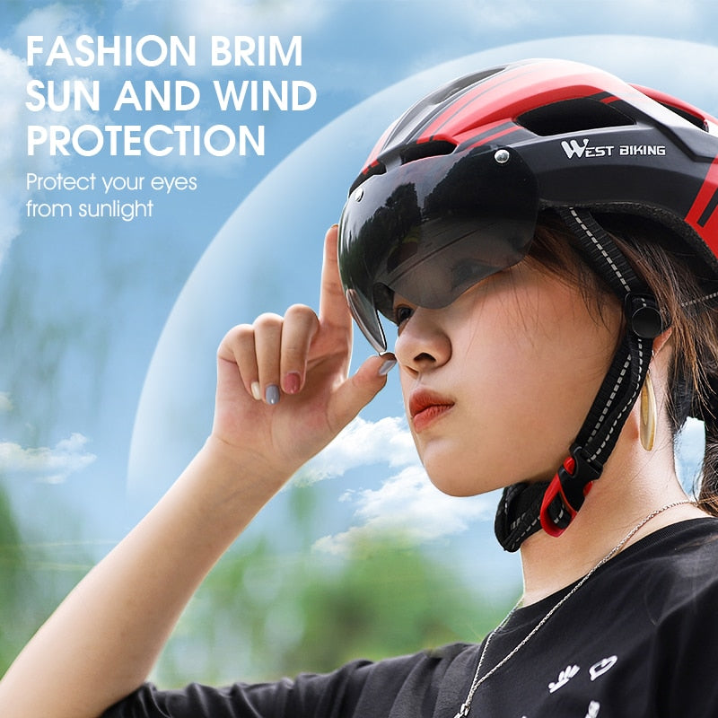 Bicycle Helmet MTB Road Cycling With Taillight Helmets Integrally-molded Safety BIKE FIELD