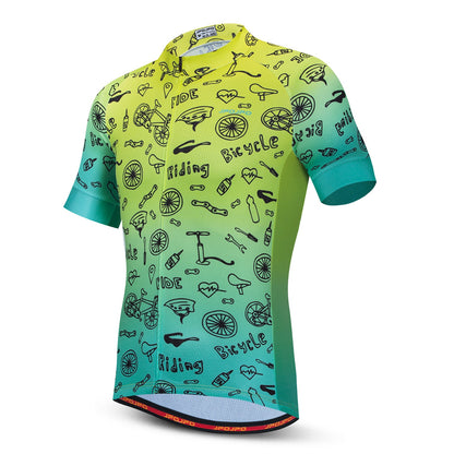 Performance Pro: Men's Yellow Cycling Jersey | Breathable MTB Bike Top for Summer Riding | Short Sleeve Road & Mountain Biking Apparel BIKE FIELD