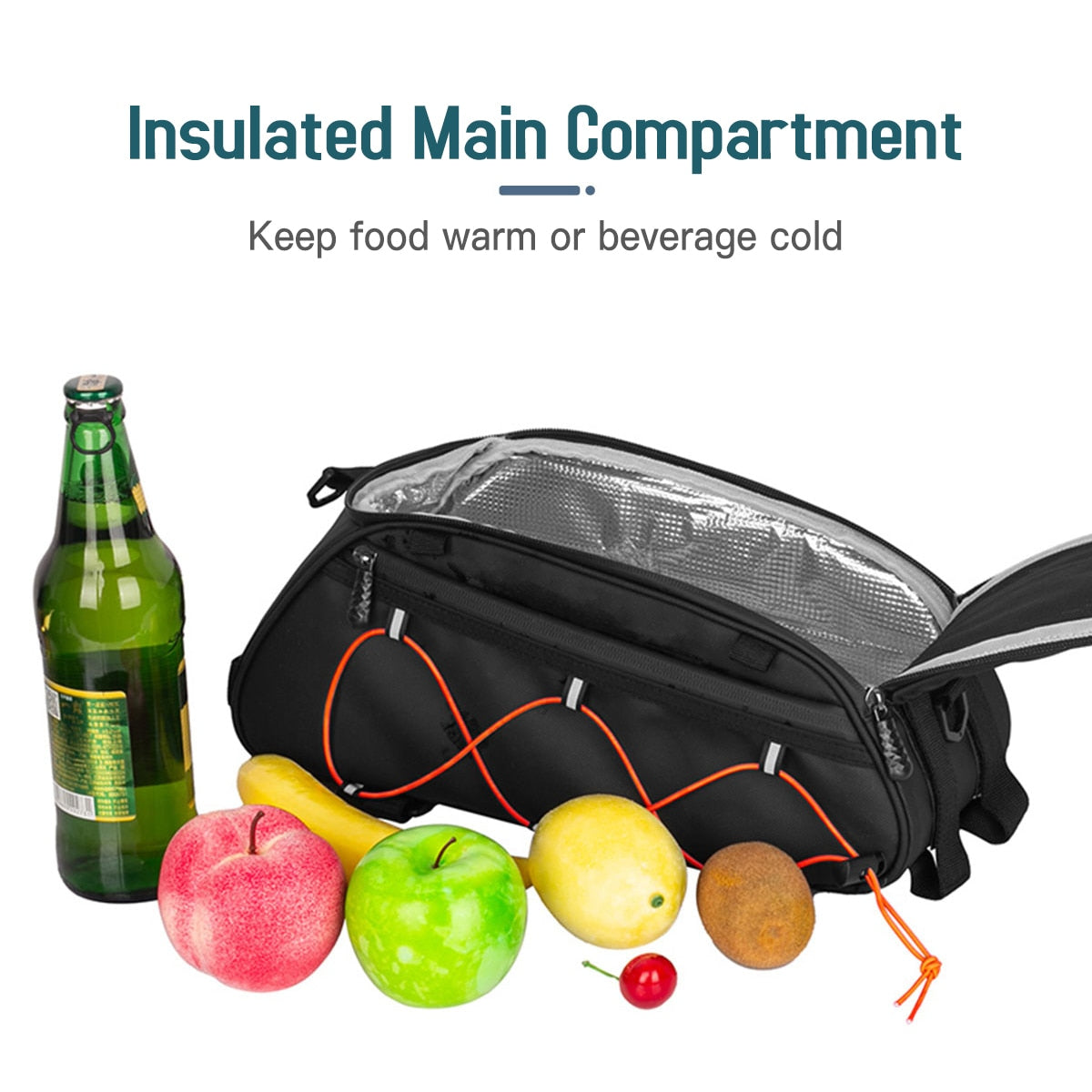 Bicycle Rear Seat Bag Cooler Bag with 2 Side Hanging Bags BIKE FIELD