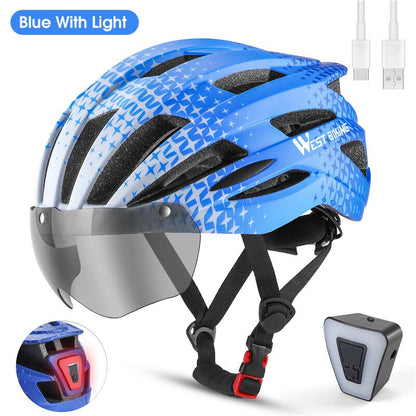 Bicycle Helmet MTB Road Cycling With Taillight Helmets Integrally-molded Safety BIKE FIELD