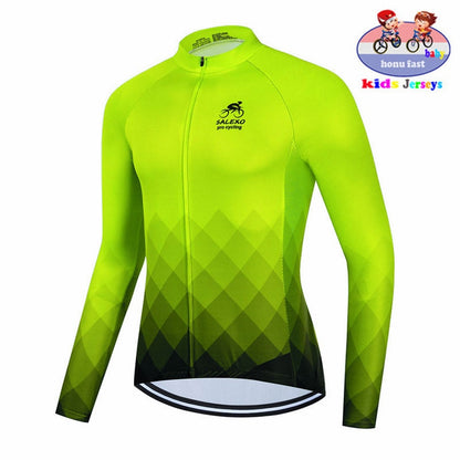 Boys' Long Sleeve Cycling Jersey Set for Spring and Autumn Adventures" BIKE FIELD