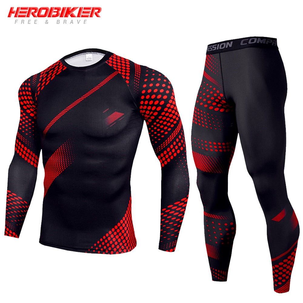 Men's Compression Sportswear Suits Gym Tights Training Clothes Workout Jogging Sports Set Running Rashguard Tracksuit For Men BIKE FIELD