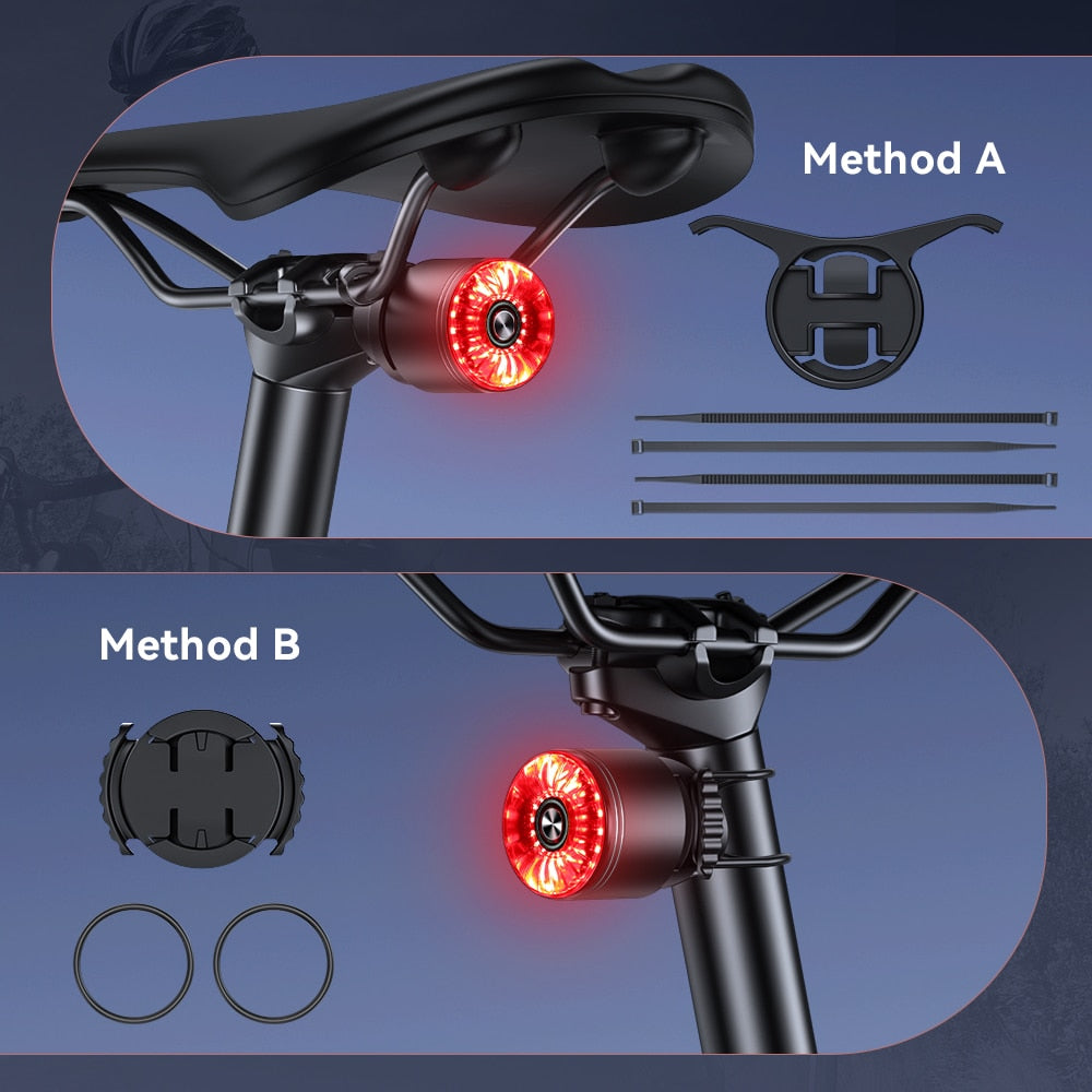 Bicycle Rear Light - USB Rechargeable, 6 Modes BIKE FIELD